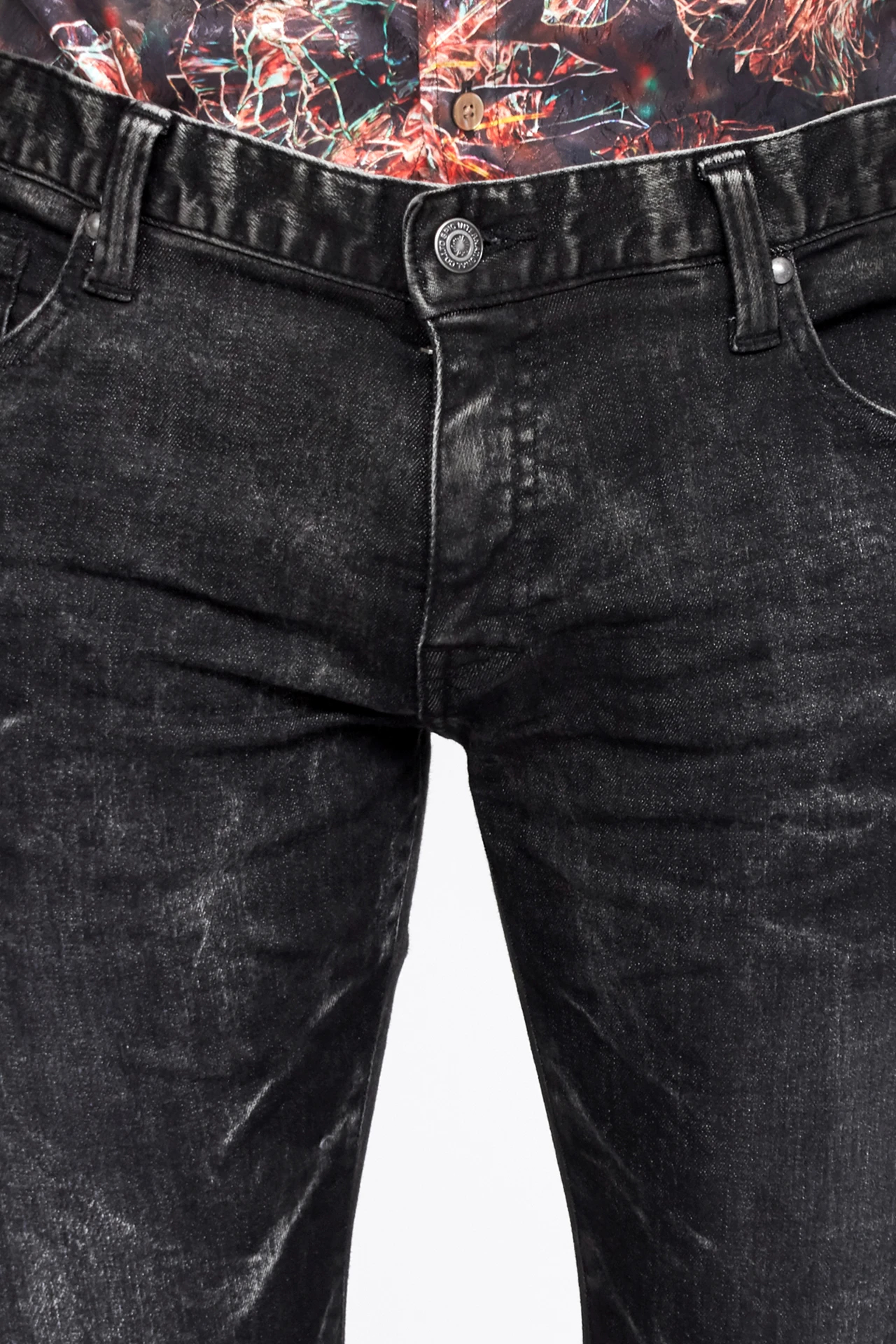 TORNADO MART∴ダークケミカルスプレーシューカットデニム / TORNADO