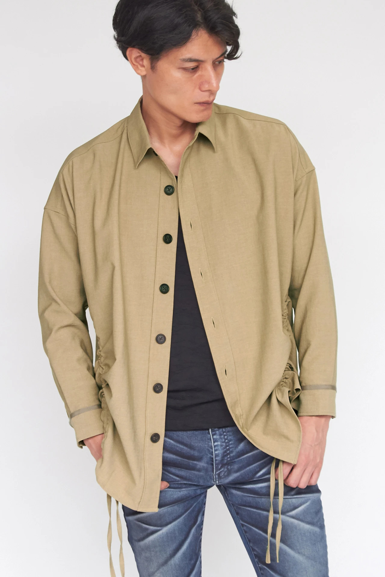 TORNADO MART∴ラインオーバーシルエットドロストシャツ / TORNADO