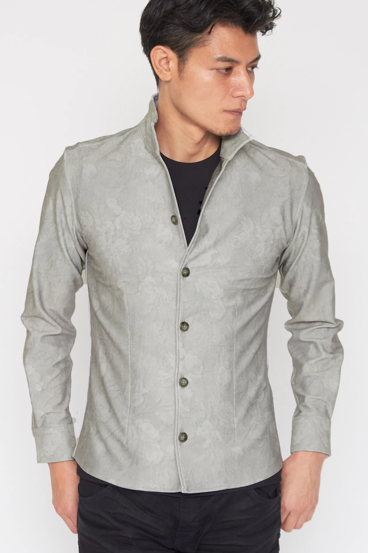 TORNADO MART∴HTフラワーデニム柄プリントシャツ / TORNADO MART