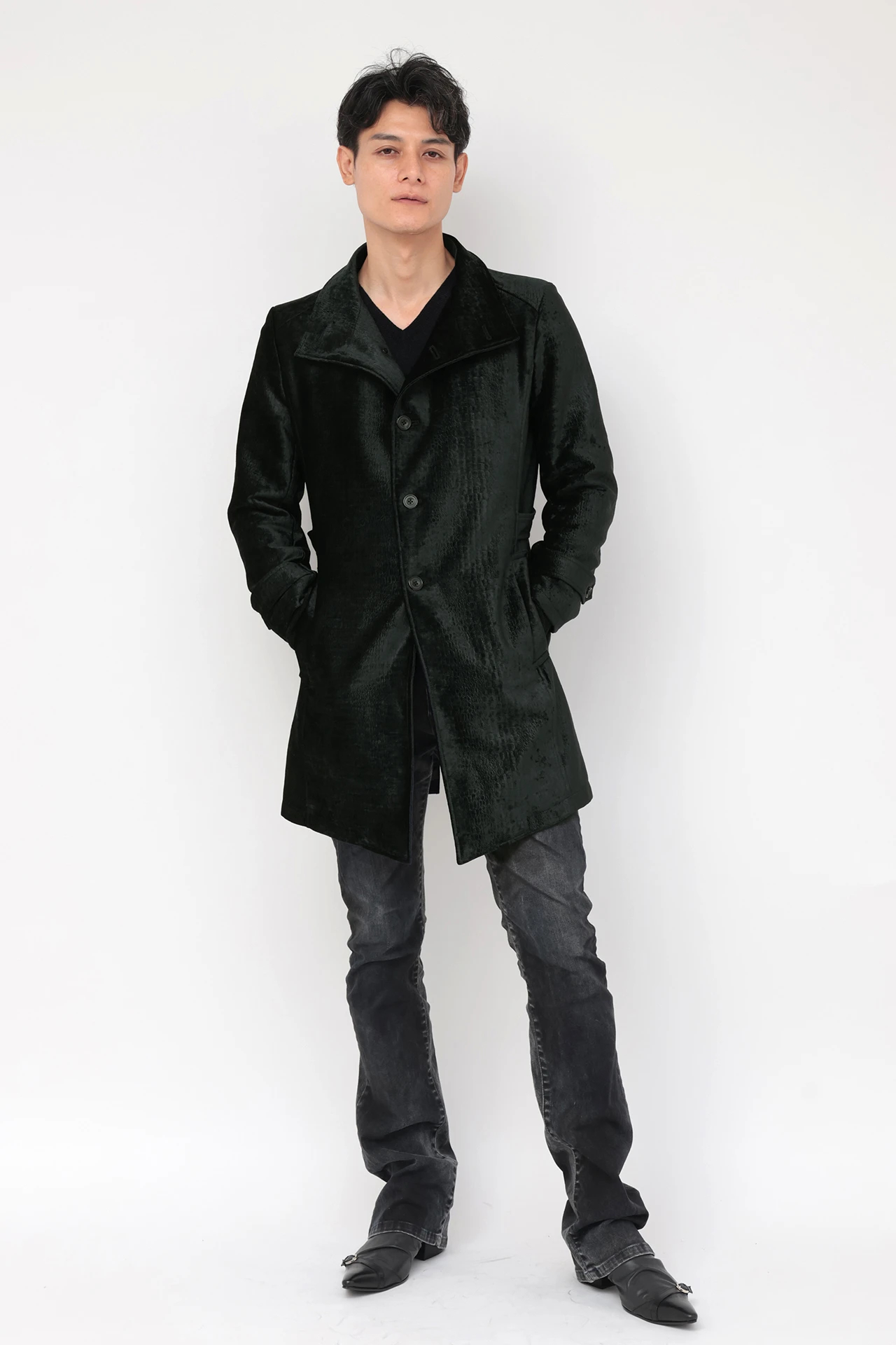 TORNADO MART∴クロコエンボスモールスタンドコート / TORNADO MART