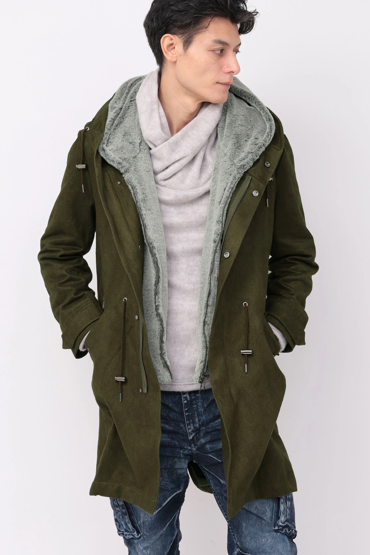 美品 トルネードマート スエード モッズコート ファー Y2K 平成 お兄系