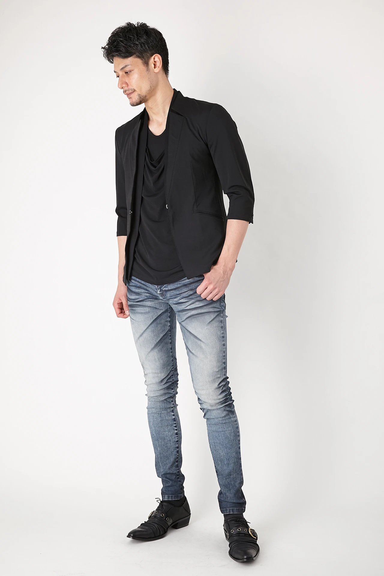 TORNADO MART∴ノーカラーホックカットジャケット / TORNADO MART