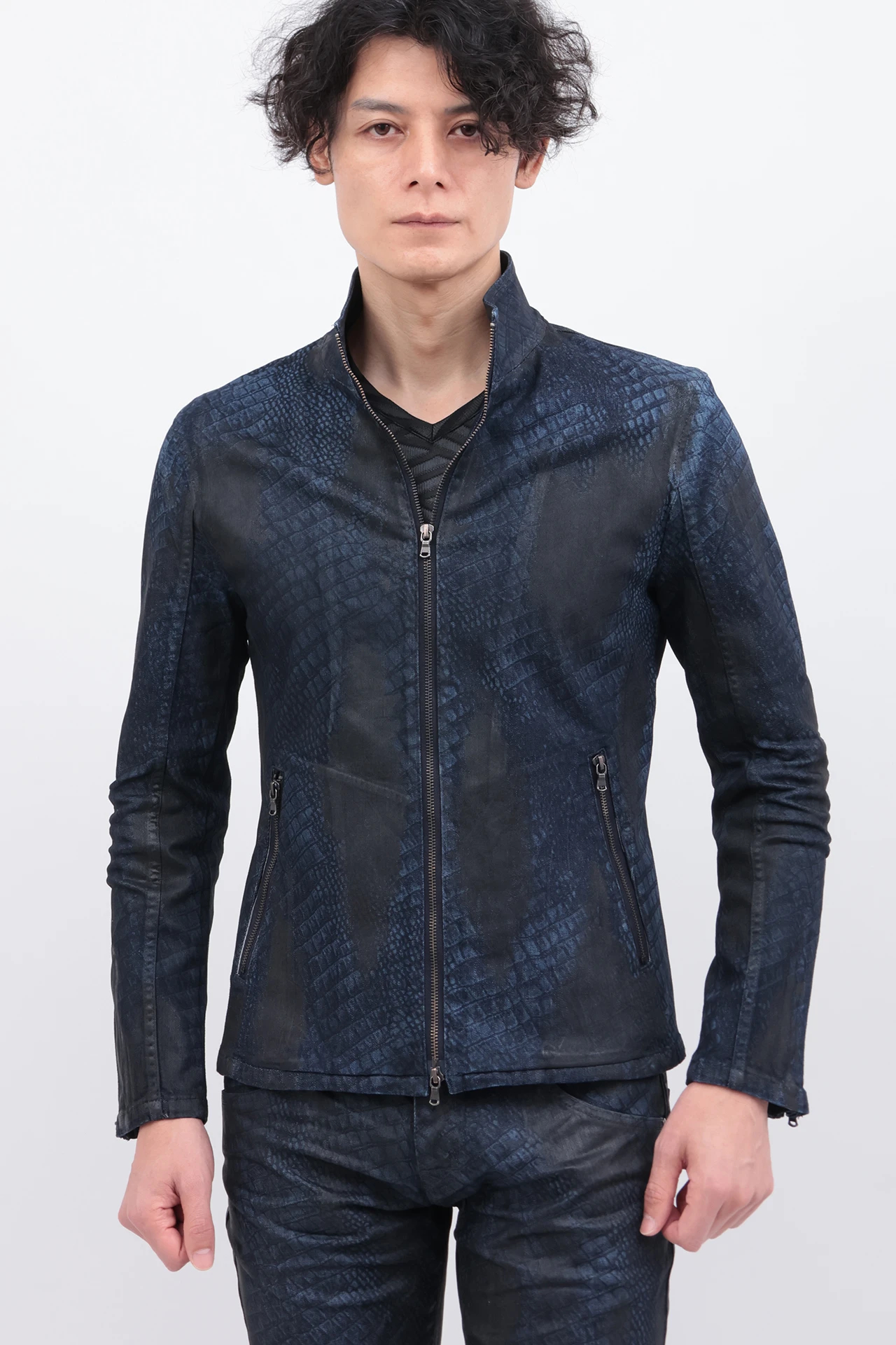 TORNADO MART∴クロコダイルコーティングブルゾン