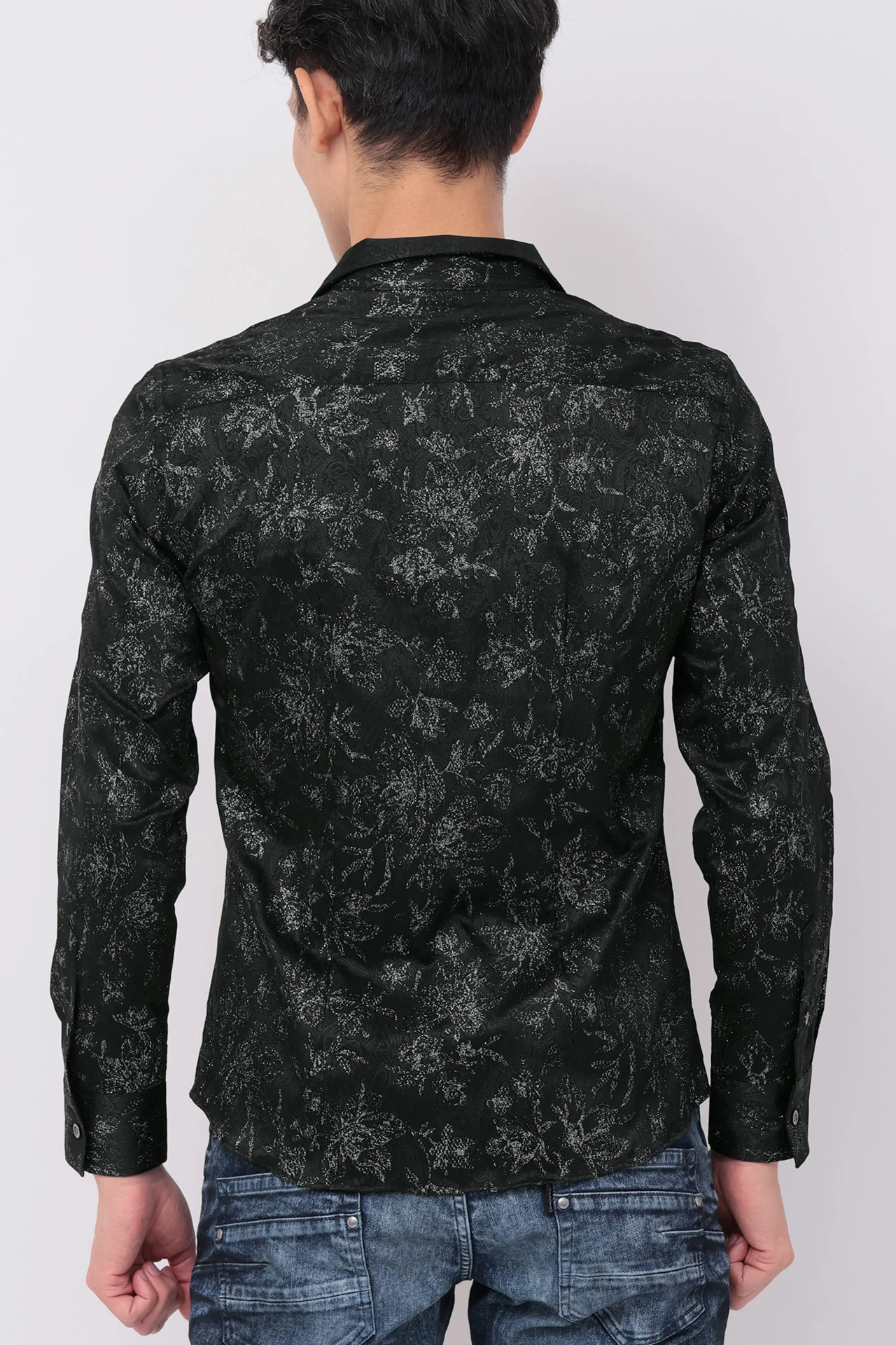 TORNADO MART∴ラメステッチ調フラワープリントシャツ / TORNADO MART