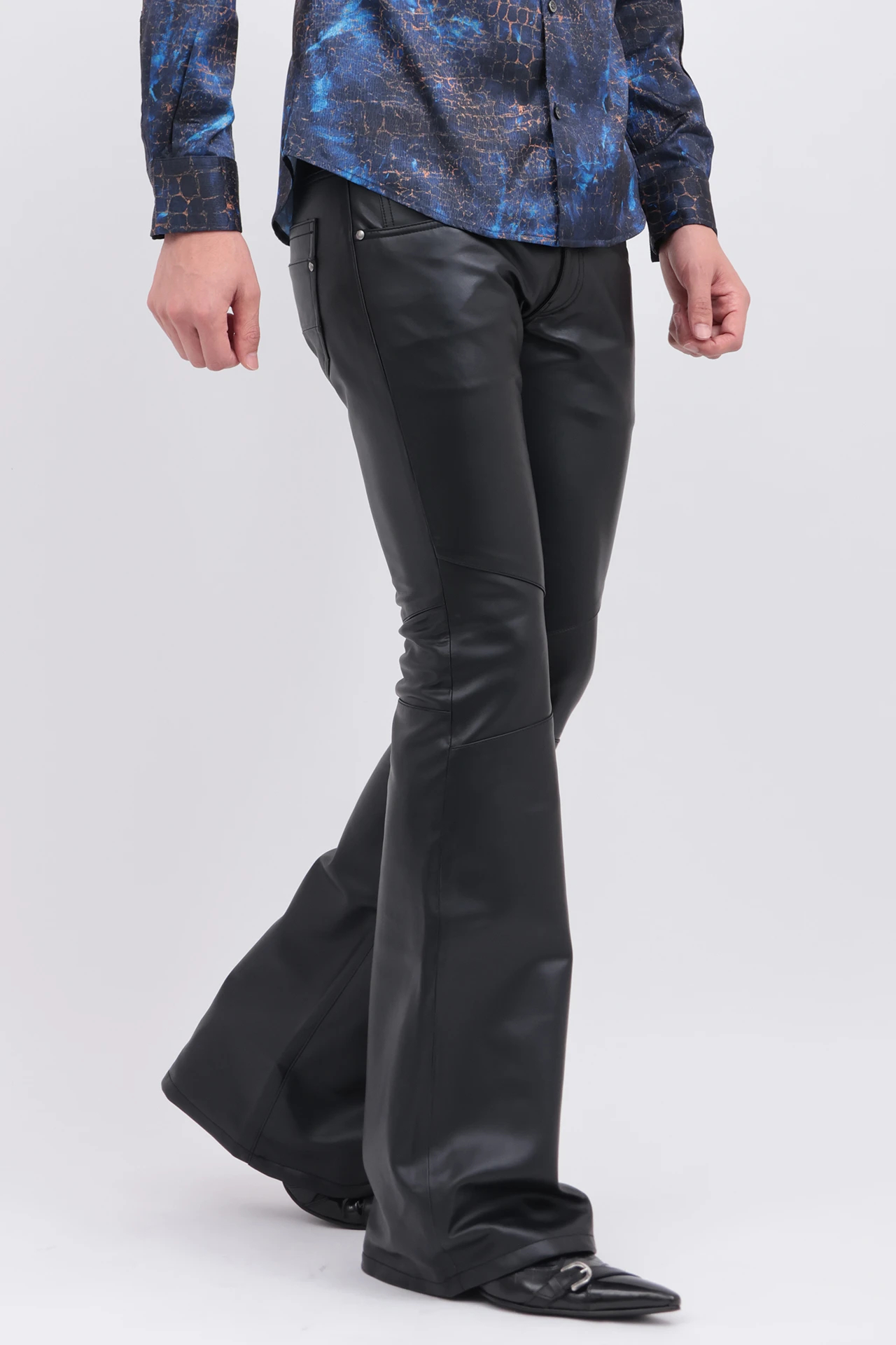 TORNADO MART∴ストレッチレザーベルボトム / TORNADO MART