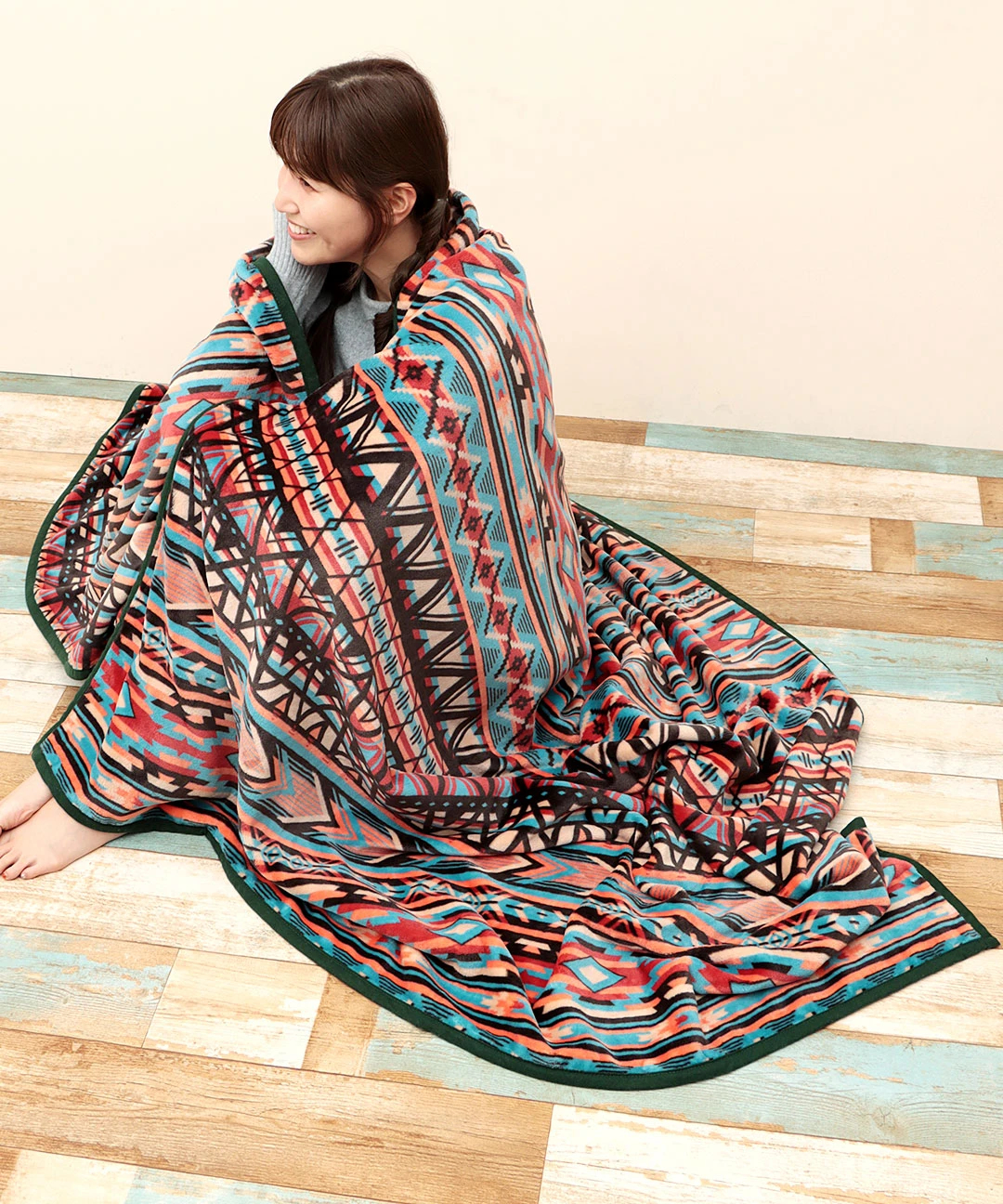 ビンテージ 幾何学柄ブランケット ビンテージ 幾何学柄ブランケット