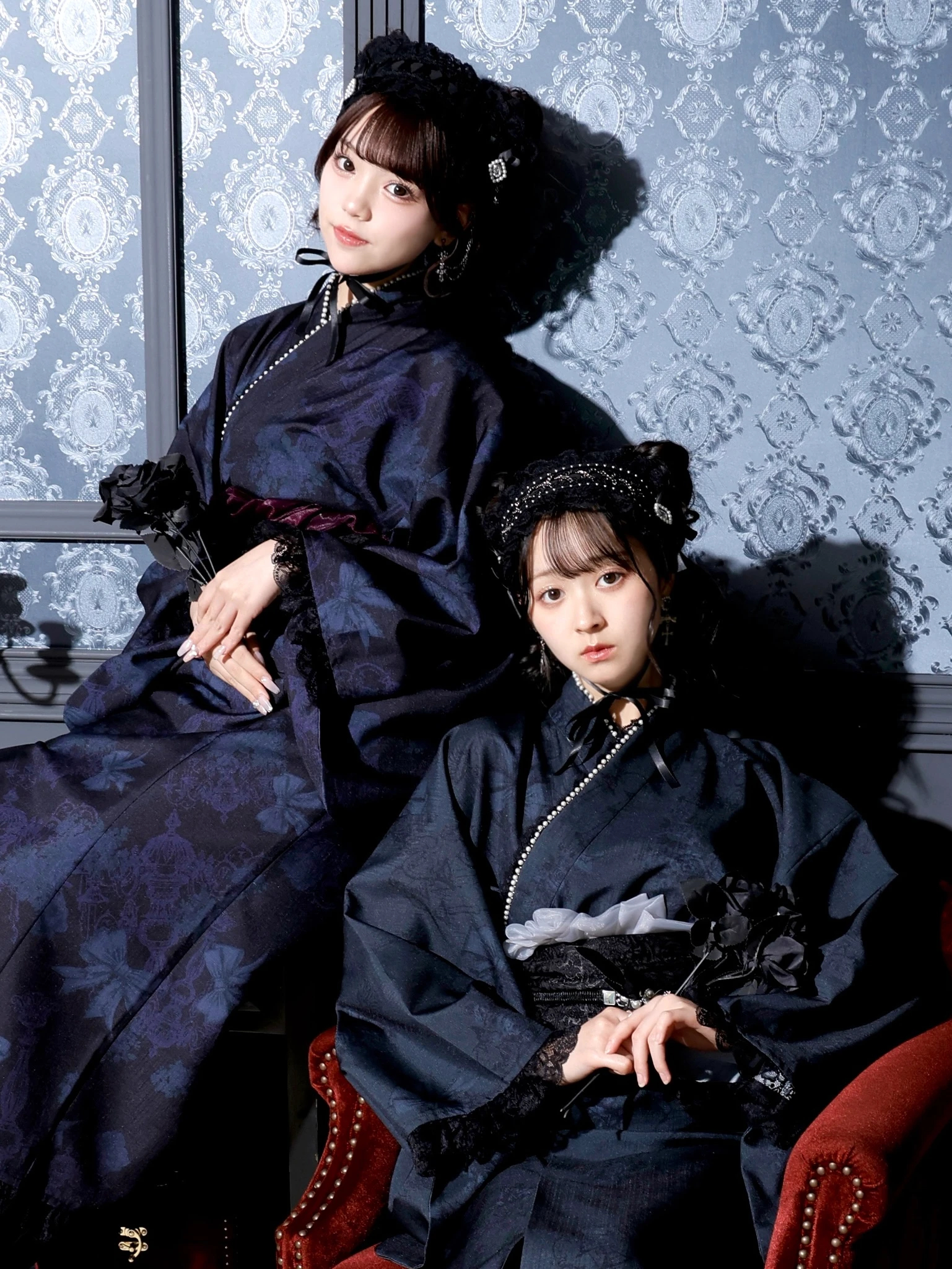 ゴシックシャンデリアセパレート浴衣（その他ワンピース｜濃グレー・黒