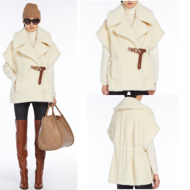 マックスマーラ テディベア ニューアバボ(NEWABAVO) ポンチョ ケープ