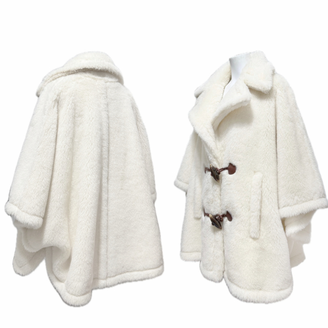 マックスマーラ テディベアケープ ジョージ(George) ポンチョ 白 MaxMara