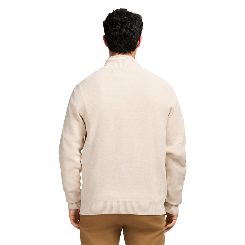 Honeycomb Quarter Zip Sweater - Rock Hthr – IZOD