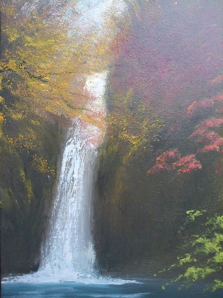 もみじと滝」 by 紫 香｜Artmeter｜暮らしを彩るアートが、きっと見つかる