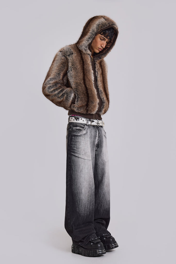 Bear Faux Fur Hooded Jacket | Jaded London | Clothing