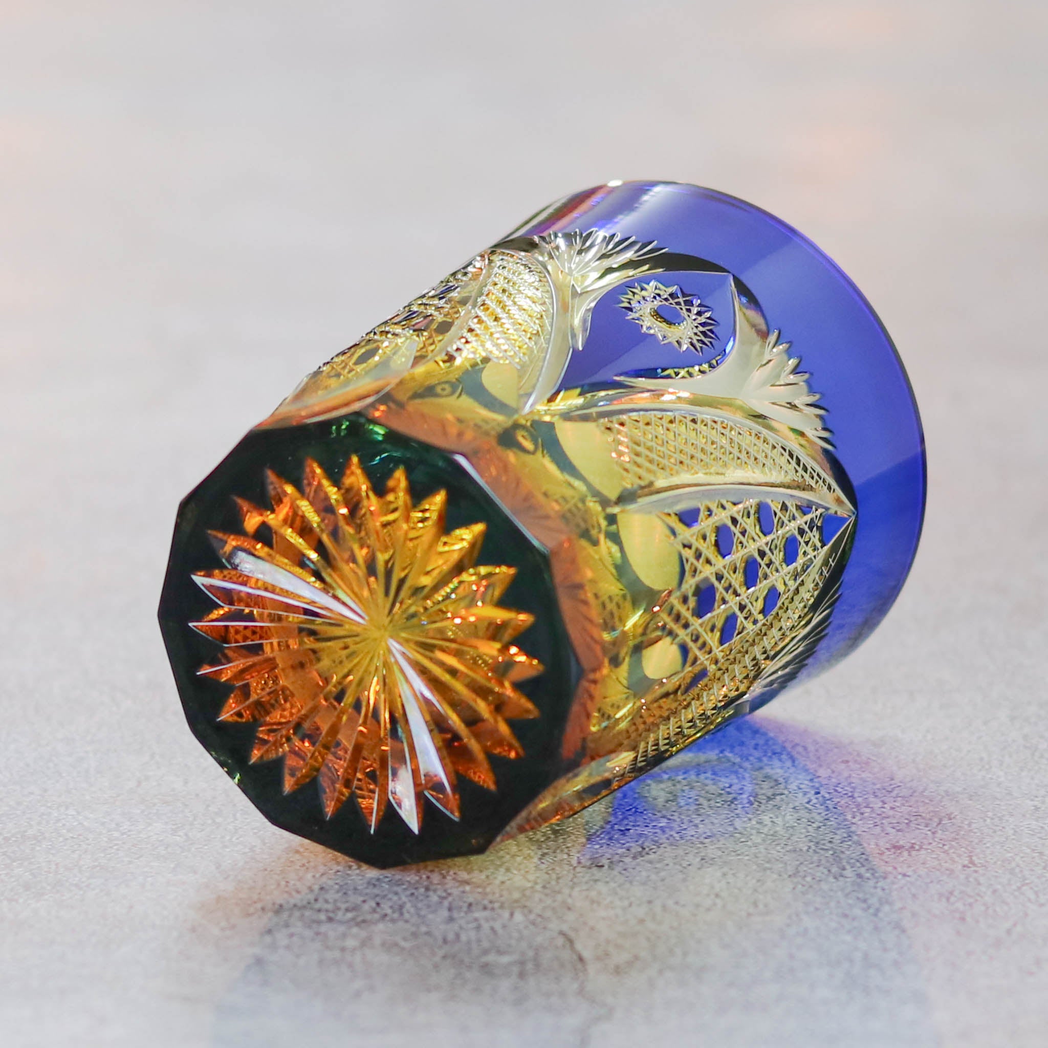 綾ガラス グラス | 綾切子 オールドファッション | 琥珀 瑠璃 | グラス