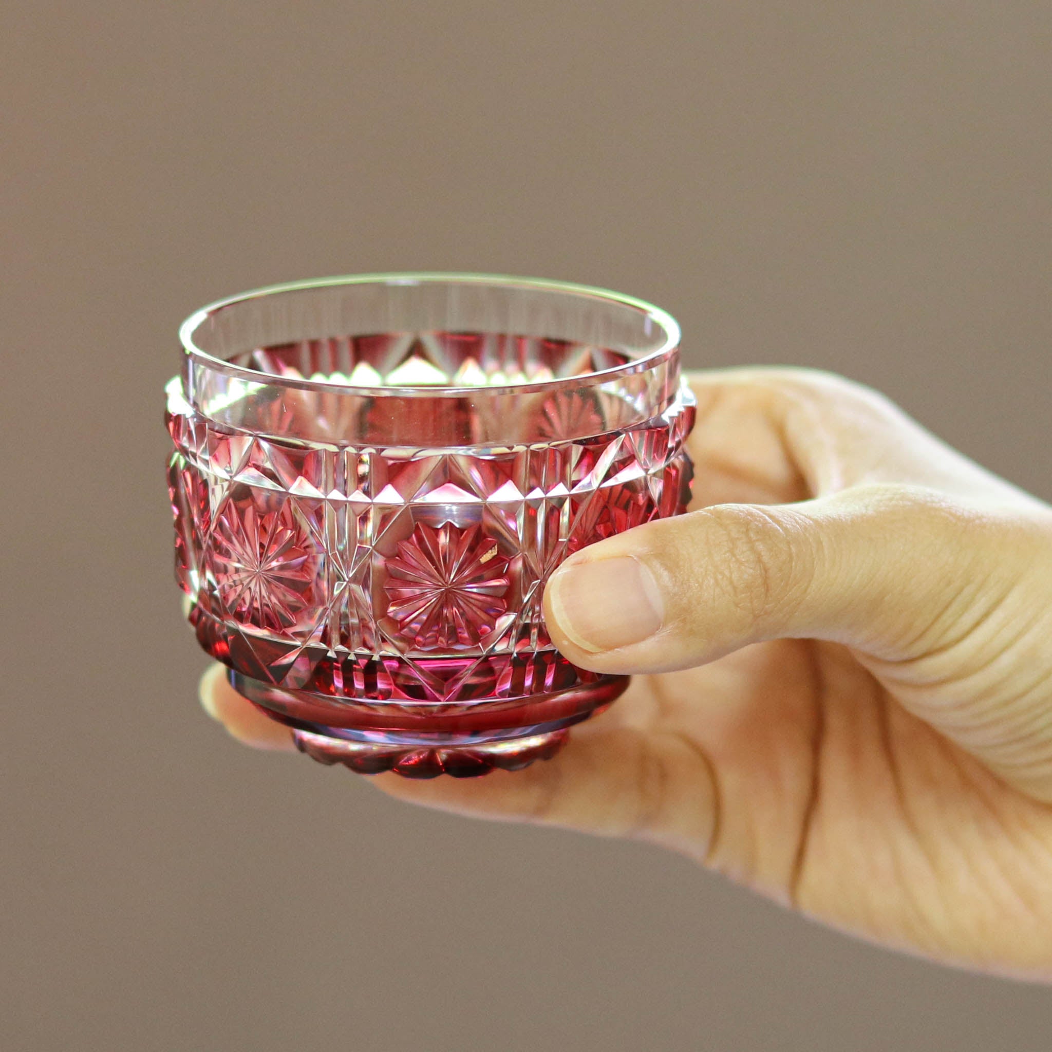 ベネチアンガラス MOSER 金彩 切子 モーゼル リキュールグラス 3個