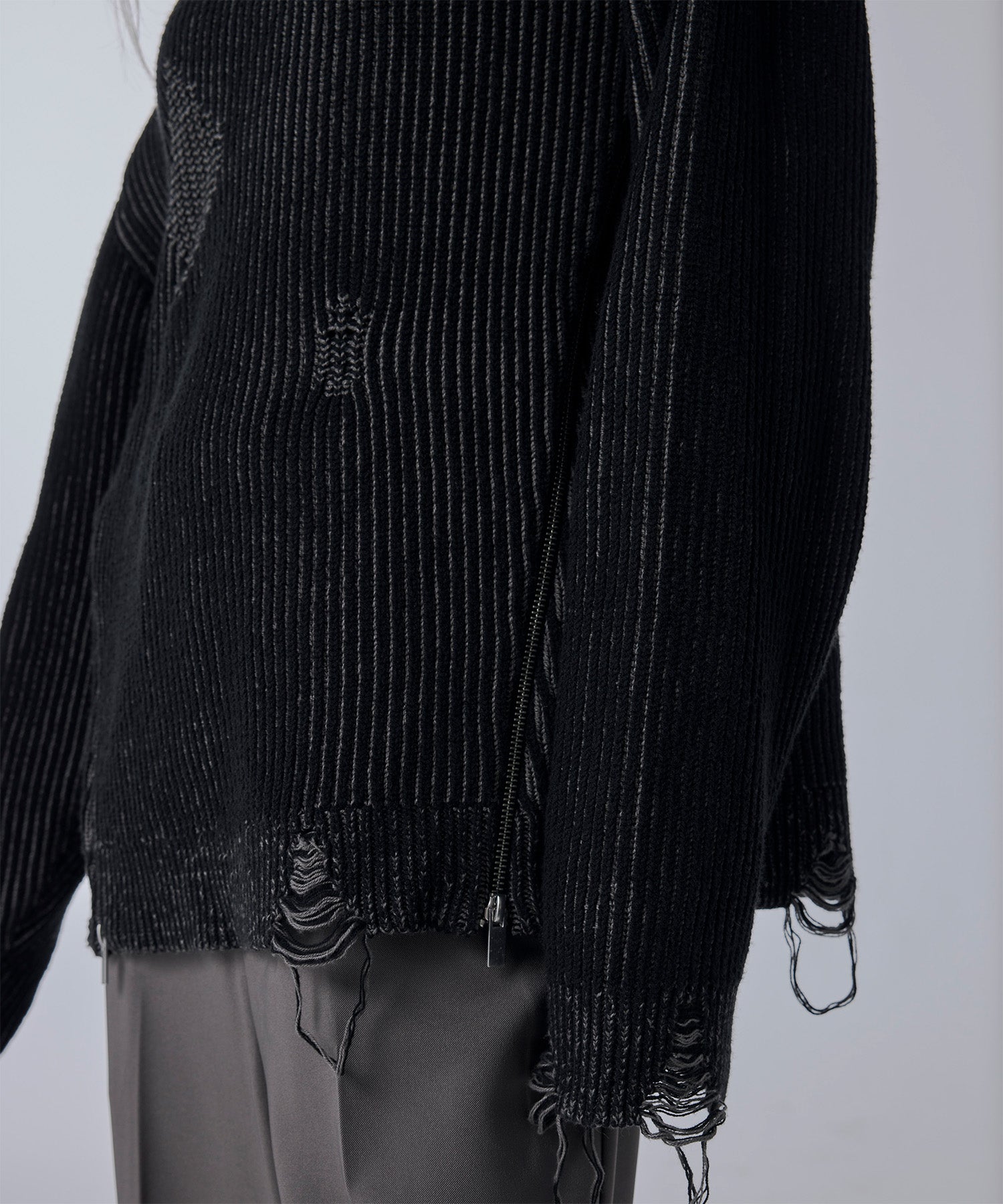 Side zip Damaged knit – Jent Louis