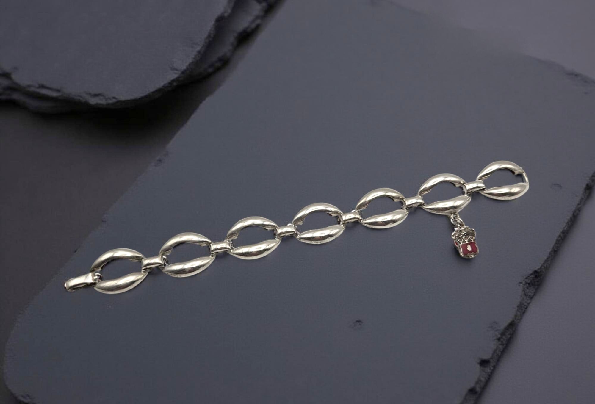 Sterling Modernist Oval Link Bracelet | Mid 20th Century Link