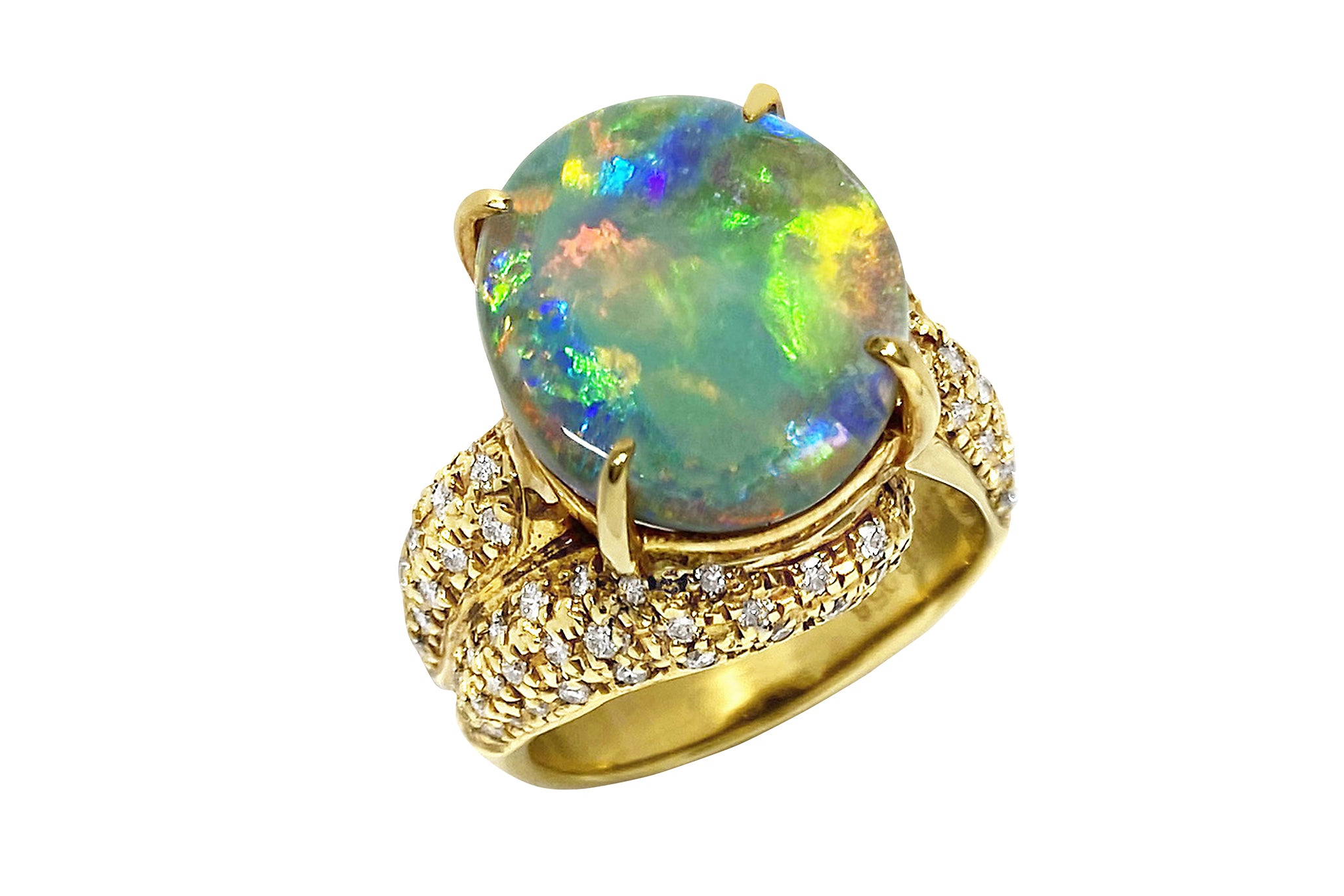 Black Opal K18ブラックオパール ダイヤモンドリング (NO.38332) – JEX