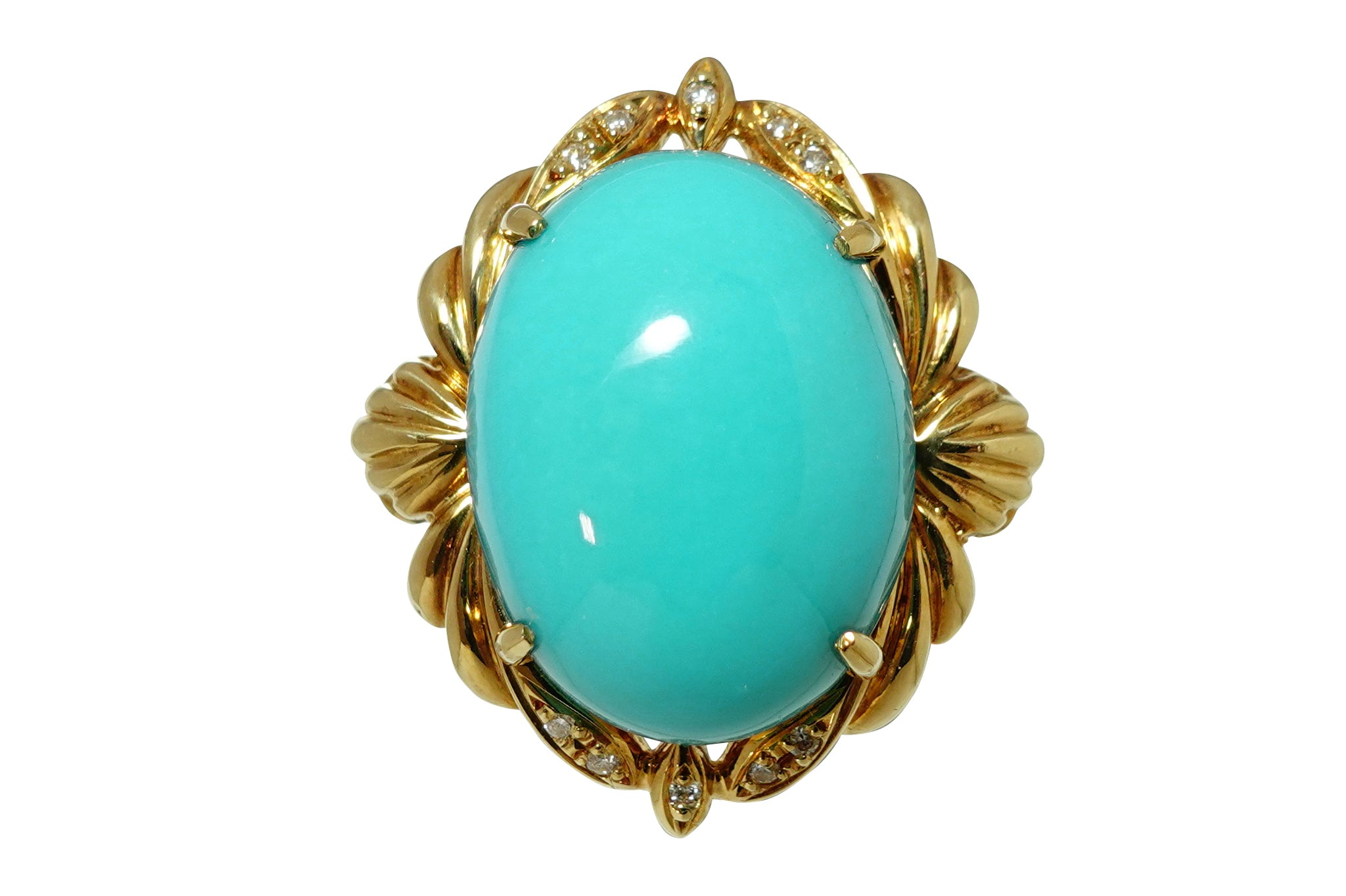 Turquoise K18トルコ石 ダイヤモンドリング (NO.304880) – JEX宝石