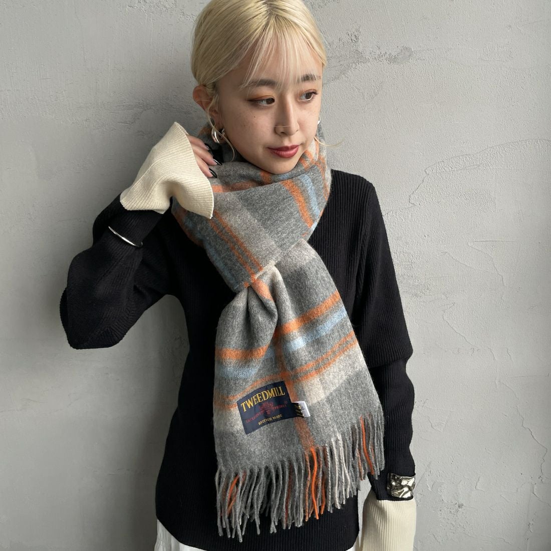 TWEED MILL [ツィードミル] 大判ストール [70-190-WP]｜ジーンズ