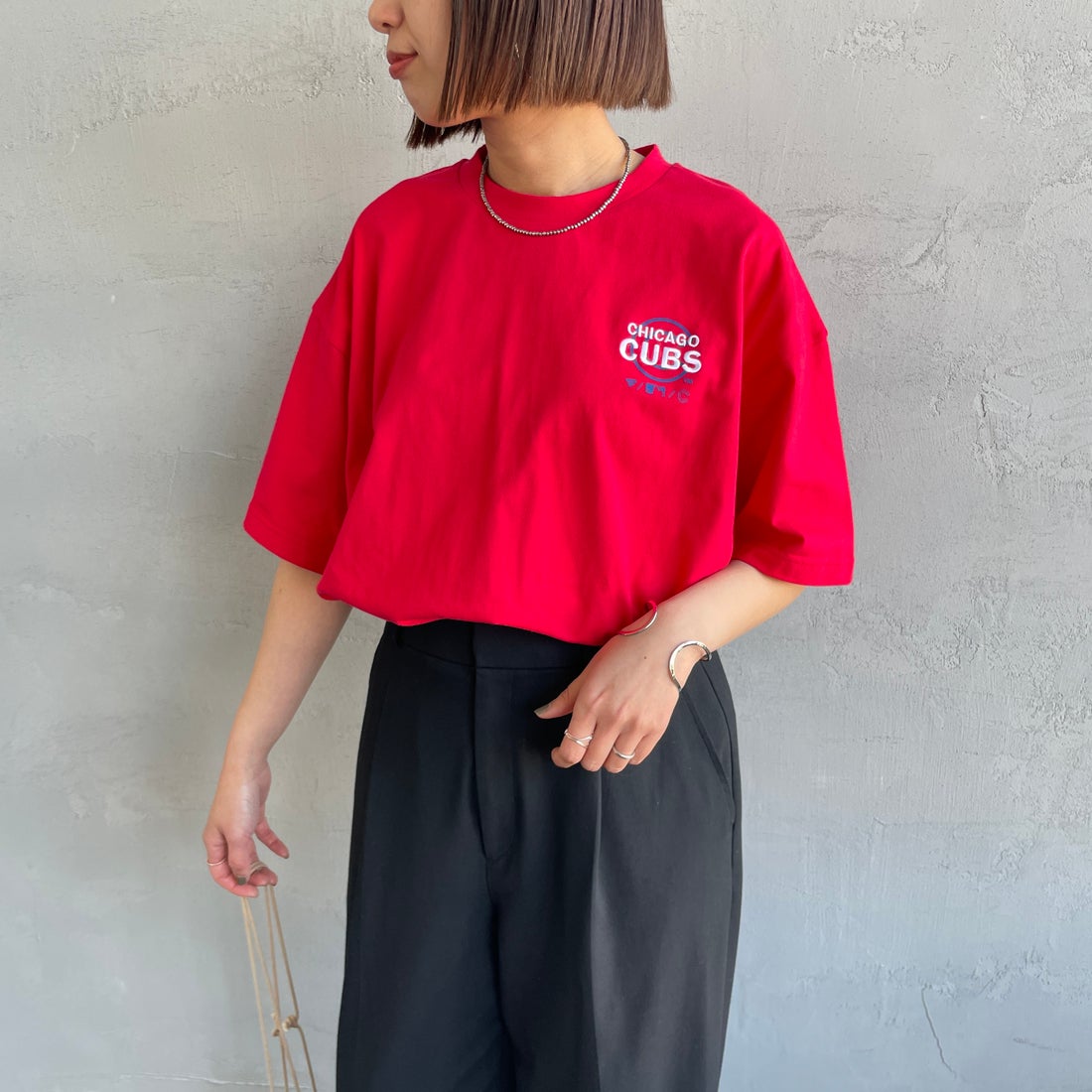 Fanatics [ファナティクス] 別注 MLB ワンポイントロゴ刺繍Tシャツ