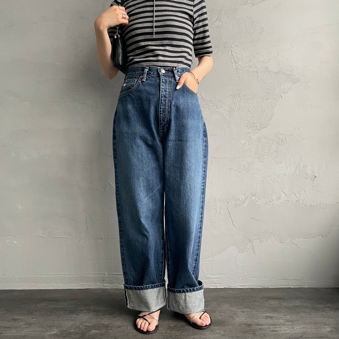 SOMETHING [サムシング] スーパーハイライズワイドストレートデニム