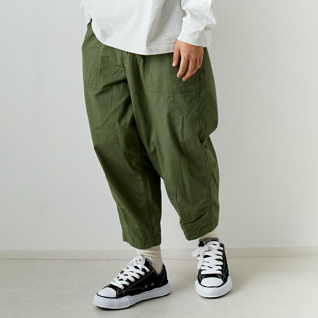 ノースフェイスパープルレーベルリップストップワイドクロップド