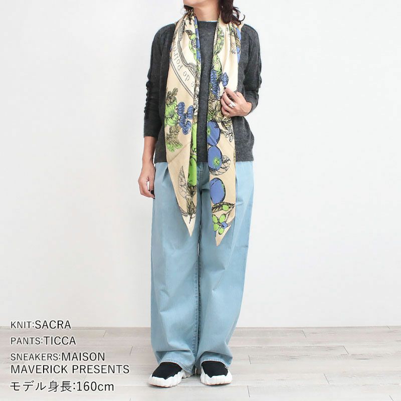 manipuri マニプリ ウールシルクストール 120x120 | jolisac