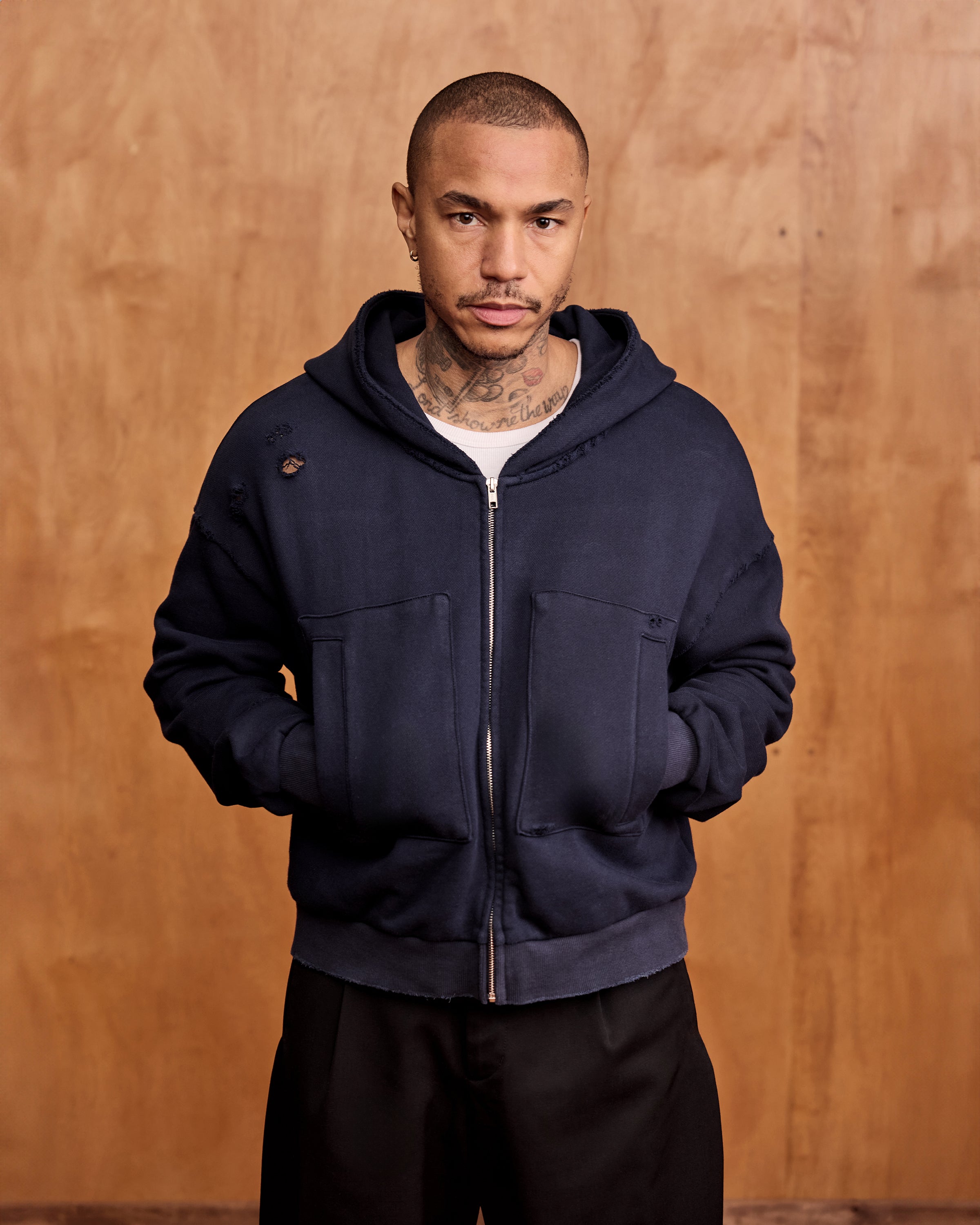 Navy Zip-up Hoodie – JOSHUA MOHAMED