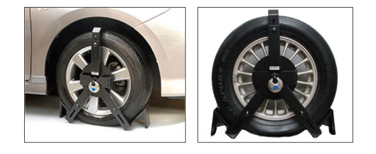 自動車の盗難防止・防犯にタイヤロック式のカーセキュリティ「タイヤ