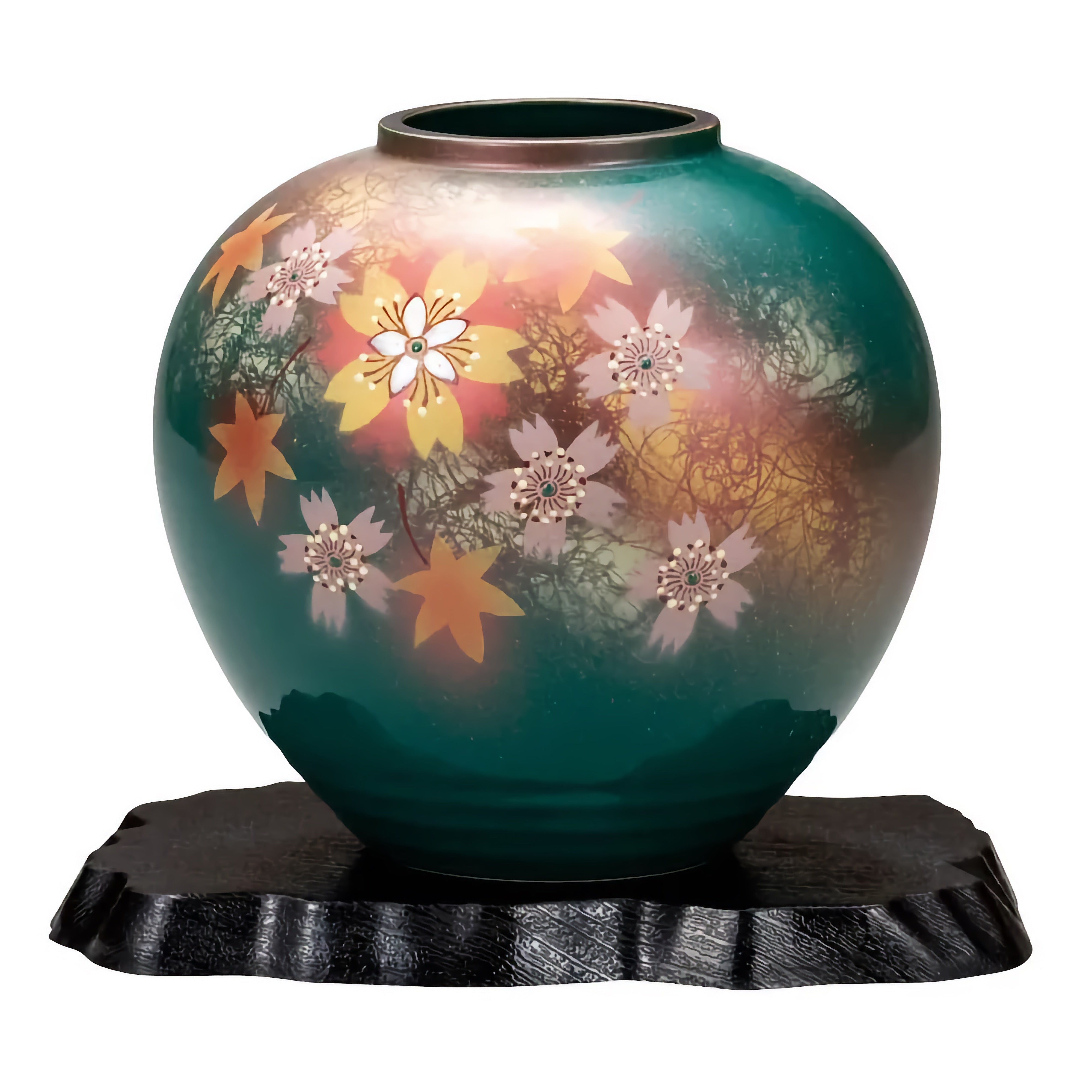 工芸品 Kutani ware vase by Takashi Kitamura 工芸品 Kutani ware