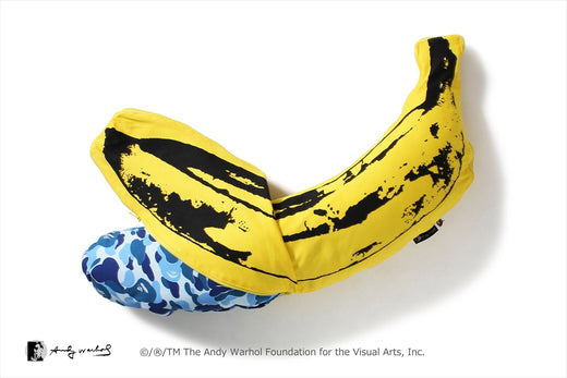 BAPE X MEDICOM TOY X ANDY WARHOL 】ABC CAMO BANANA CUSHION S