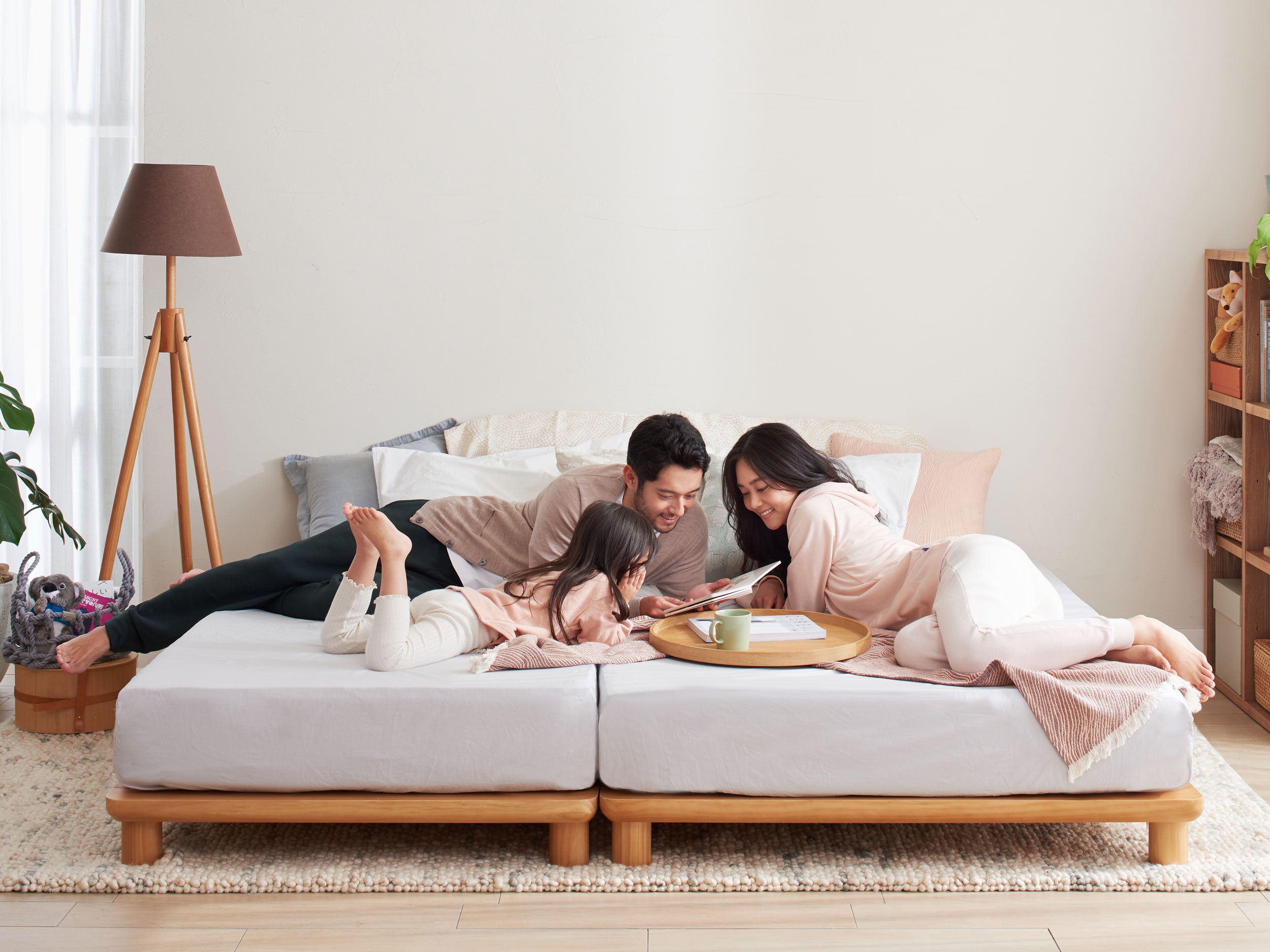 コアラミライカスタムベッドフレーム｜高さ調整可能木製ベッド