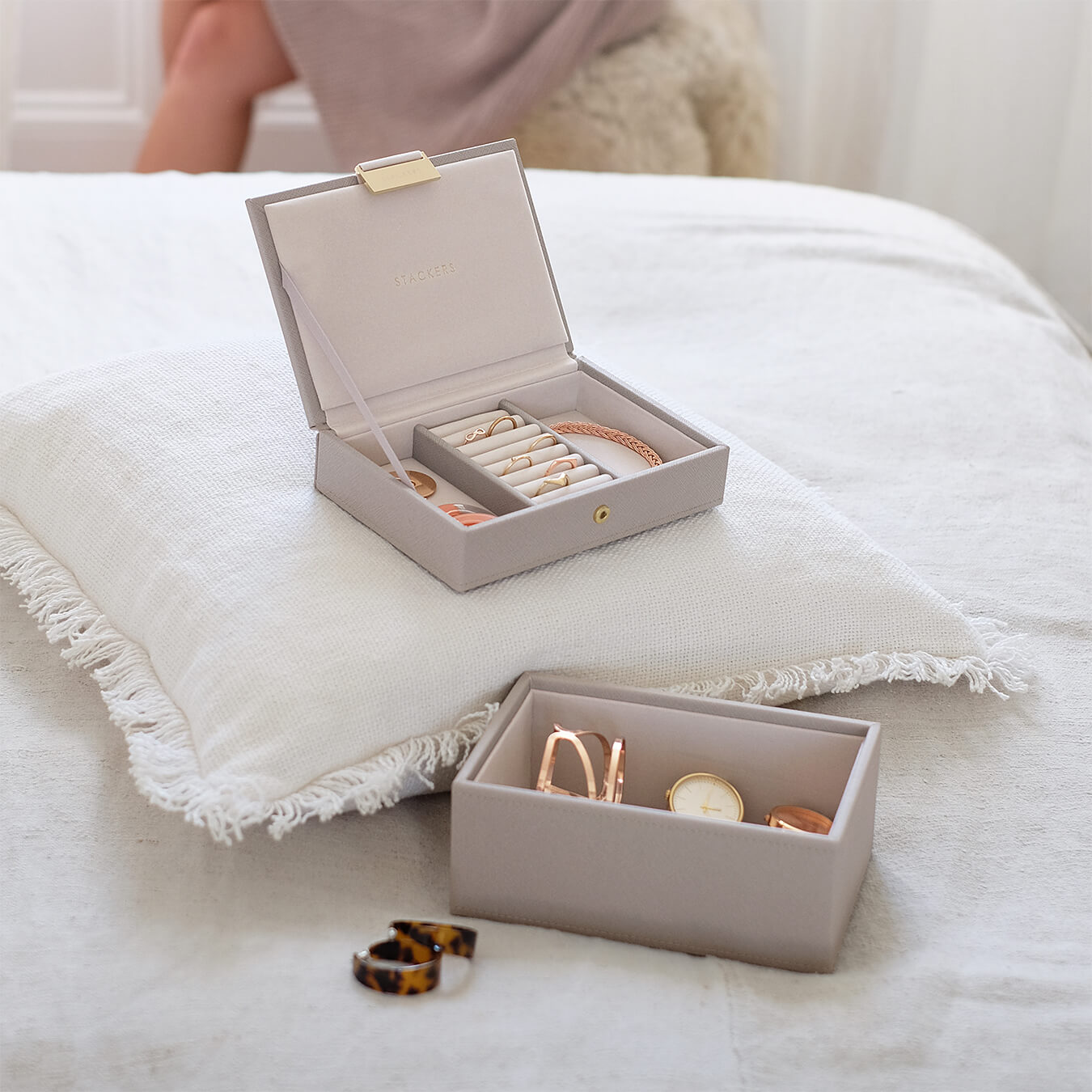 Stackers Taupe Mini Jewellery Box – STACKERS LONDON