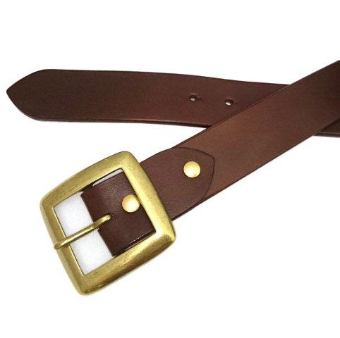 栃木オイル多脂革レザーベルト 【チョコレートブラウン】38mm 革NO