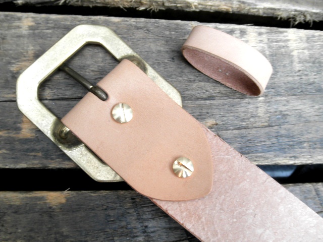 栃木レザーベルト 【生成】45mm 革NO,07／専用バックル付