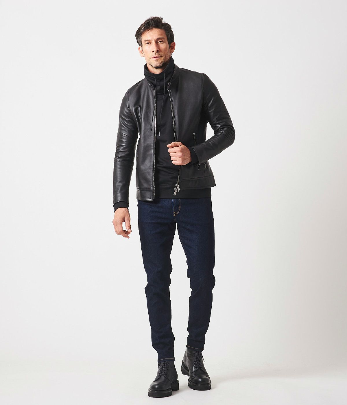 定価20万9000円 junhashimoto スペインラムレザー ライダース 定価20万