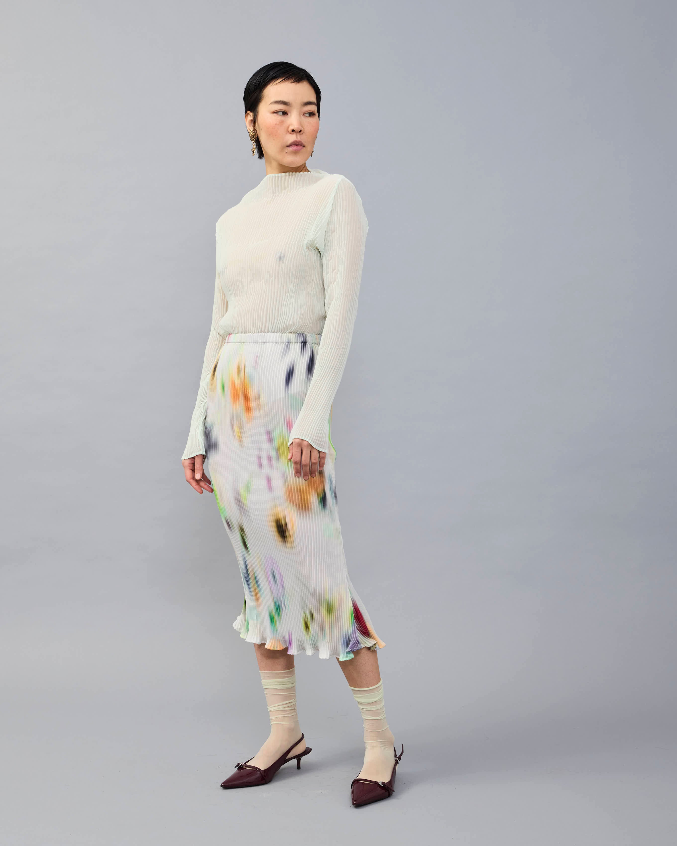 Milla Pleated Skirt in light Mayu – Julia Heuer