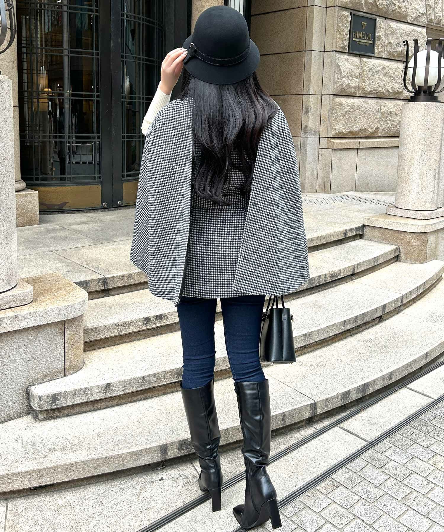 フェイクファー付きケープコート JB23575 | レディースファッション