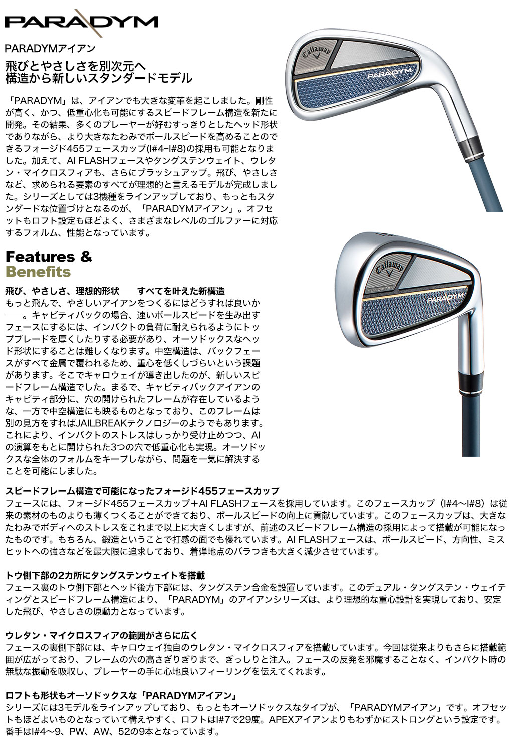 大人気モデル】キャロウェイ パラダイム メンズアイアンセット 6本 R