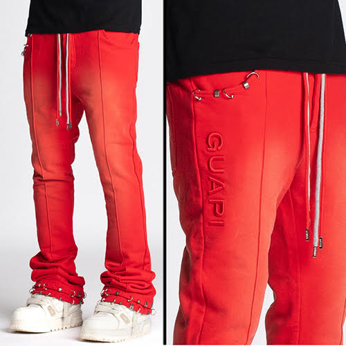 GUAPI CRIMSON RED PIERCING SWEAT PANTS | KingStar