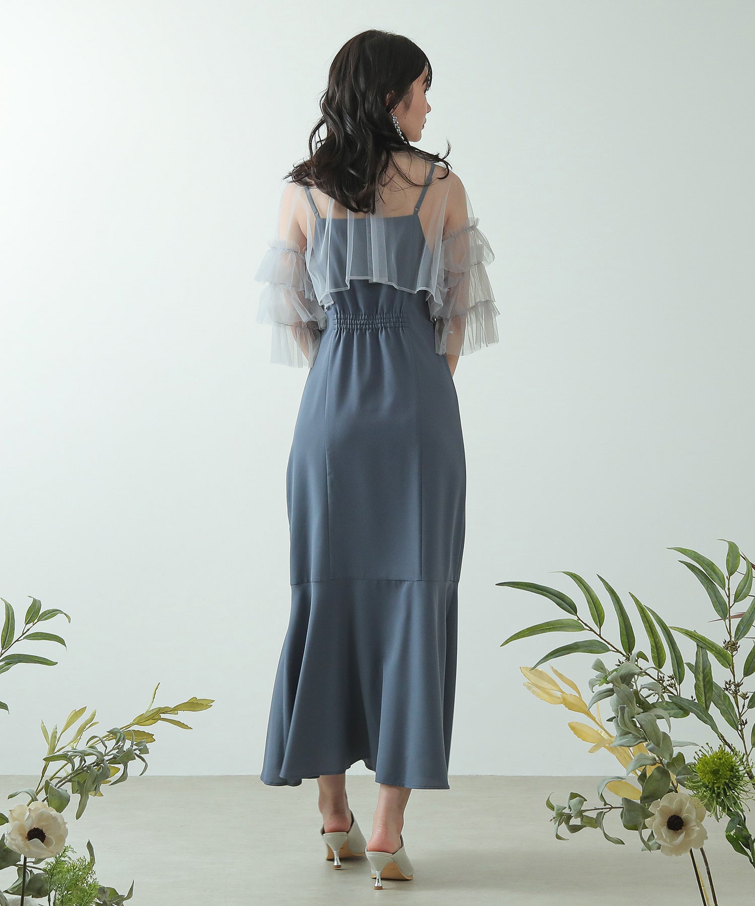 チュール ティアード ボレロ 3way キャミワンピース ドレス