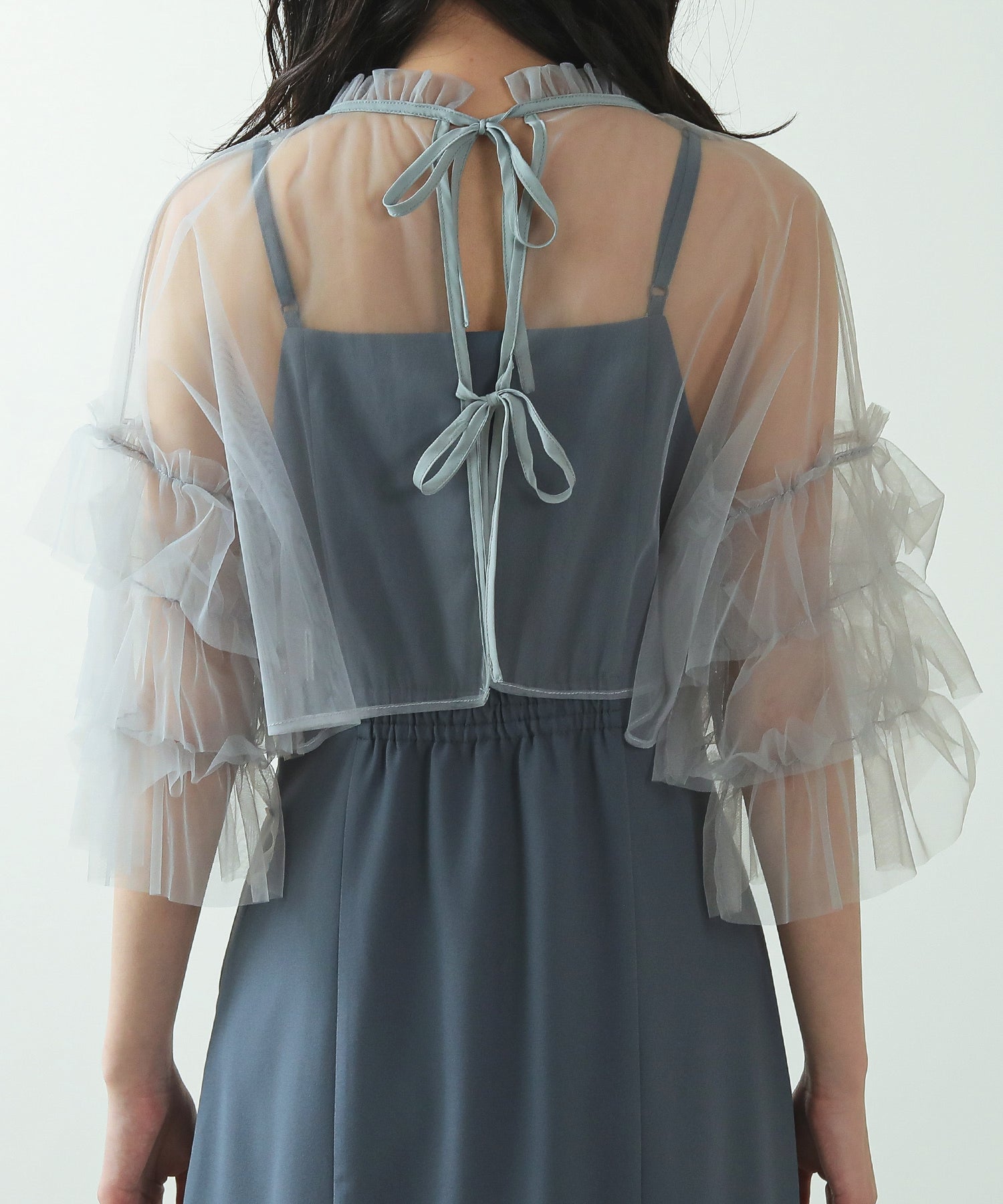 チュール ティアード ボレロ 3way キャミワンピース ドレス
