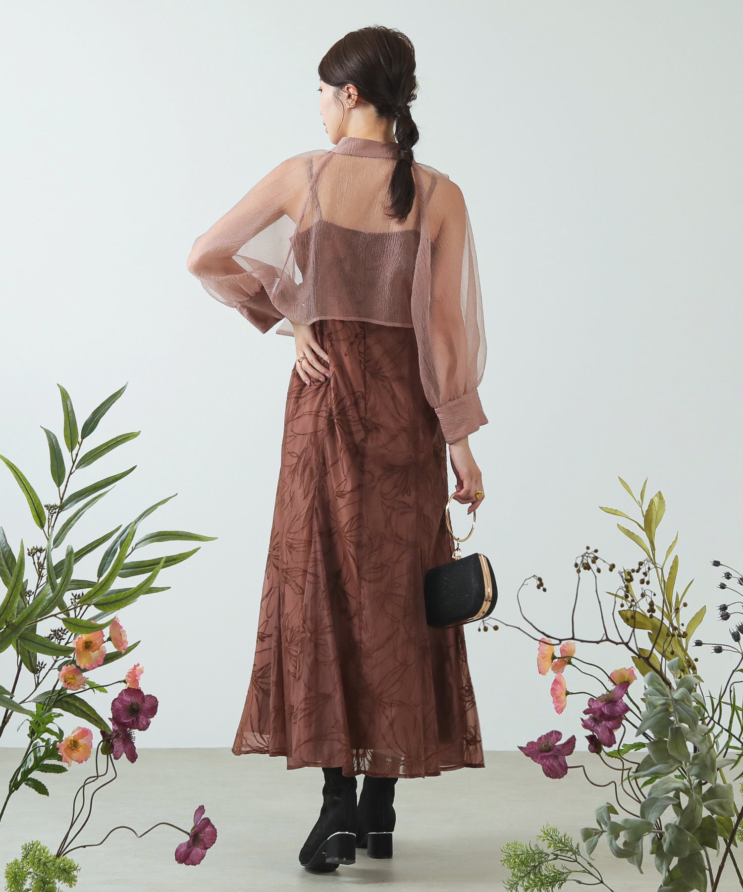 リボン ボレロ キャミワンピース オケージョン 結婚式ドレス