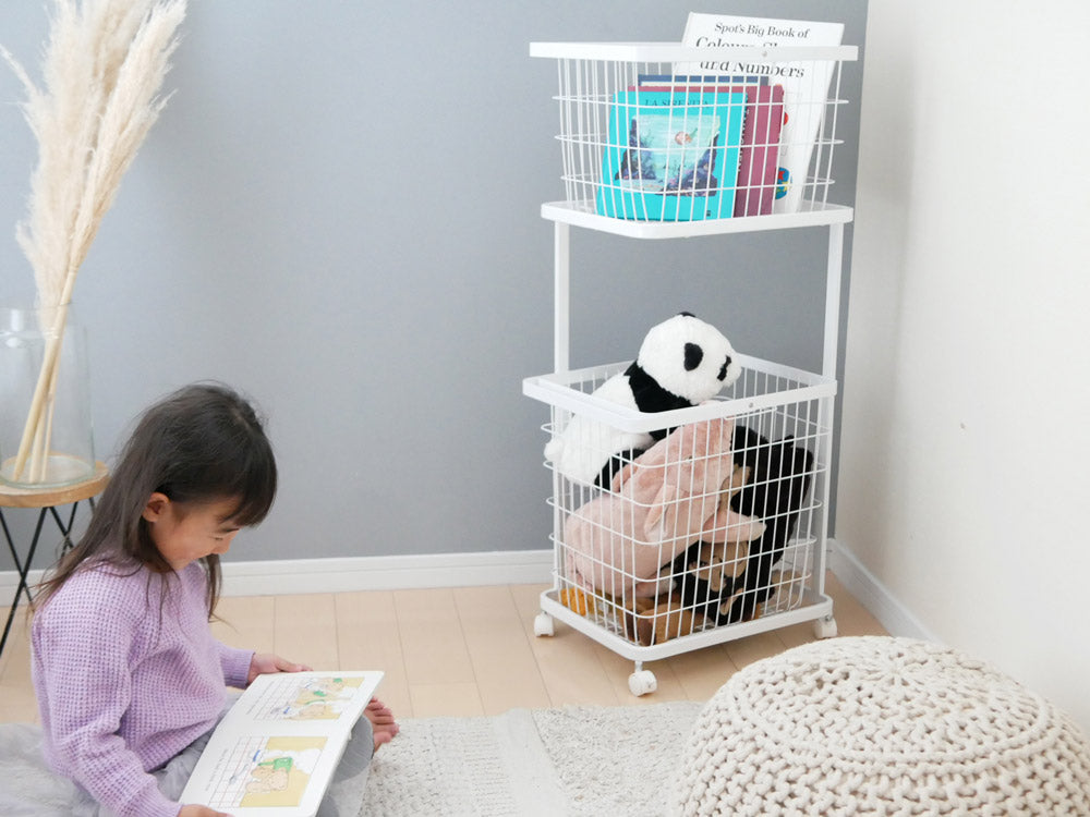 tower/タワー＞ランドリーワゴン＋バスケット ホワイト – カチモ