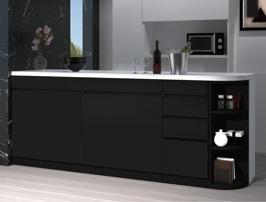 セミオーダーカウンター下収納LASCO（ラスコ） Tエンドコーナー奥行