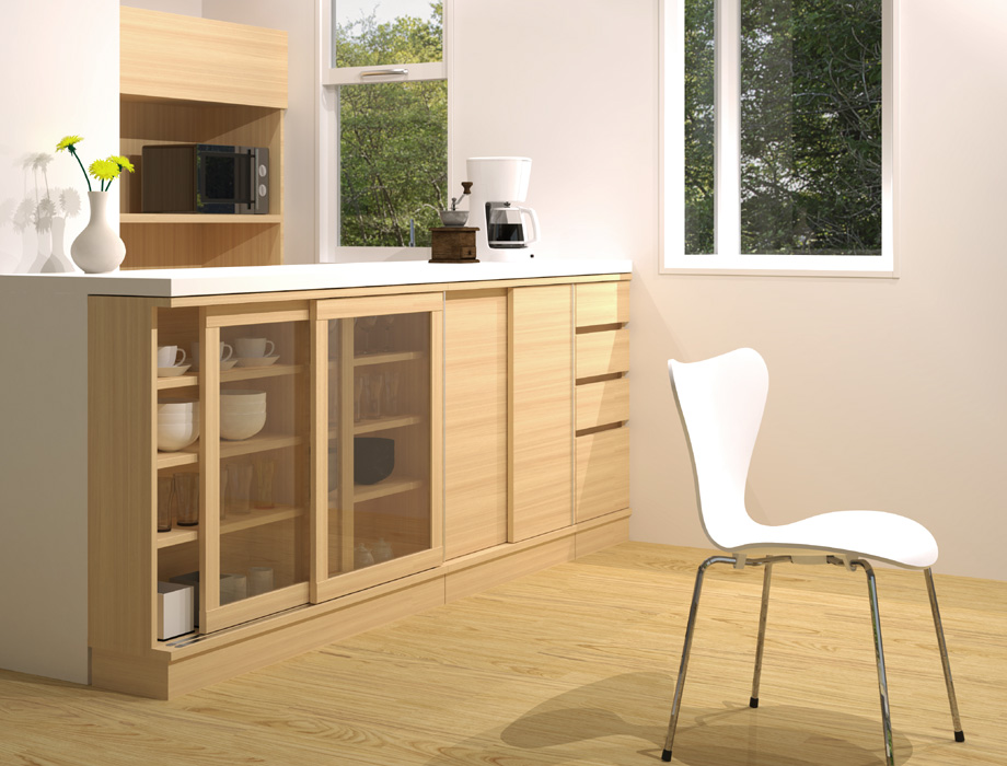 セミオーダーカウンター下収納LASCO（ラスコ） 引戸キャビネット 幅