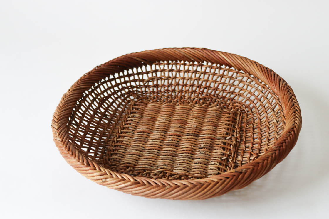 青森 あけび こだし編み 丸かご (大)