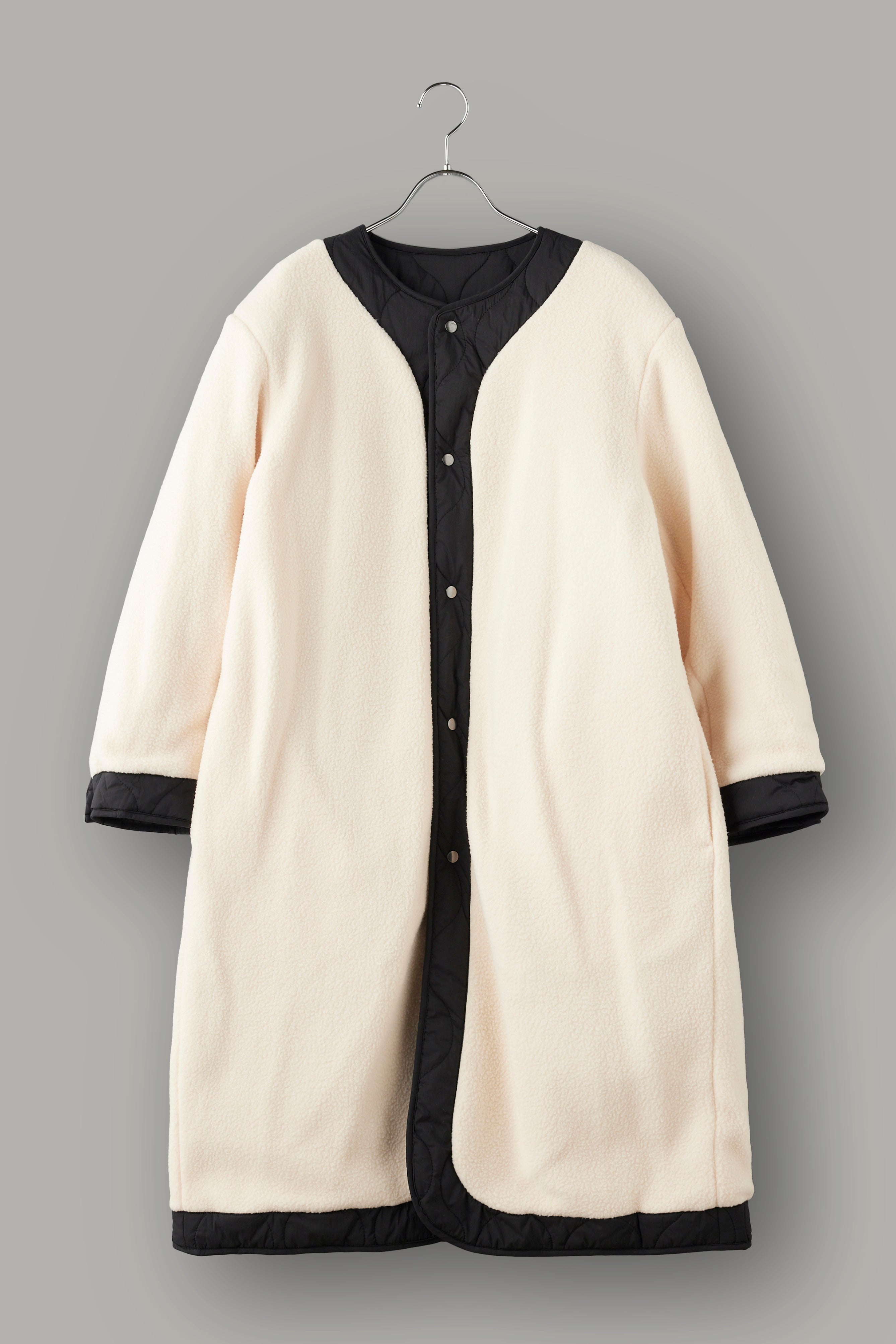 リバーシブルボアキルティングコート-Unisex