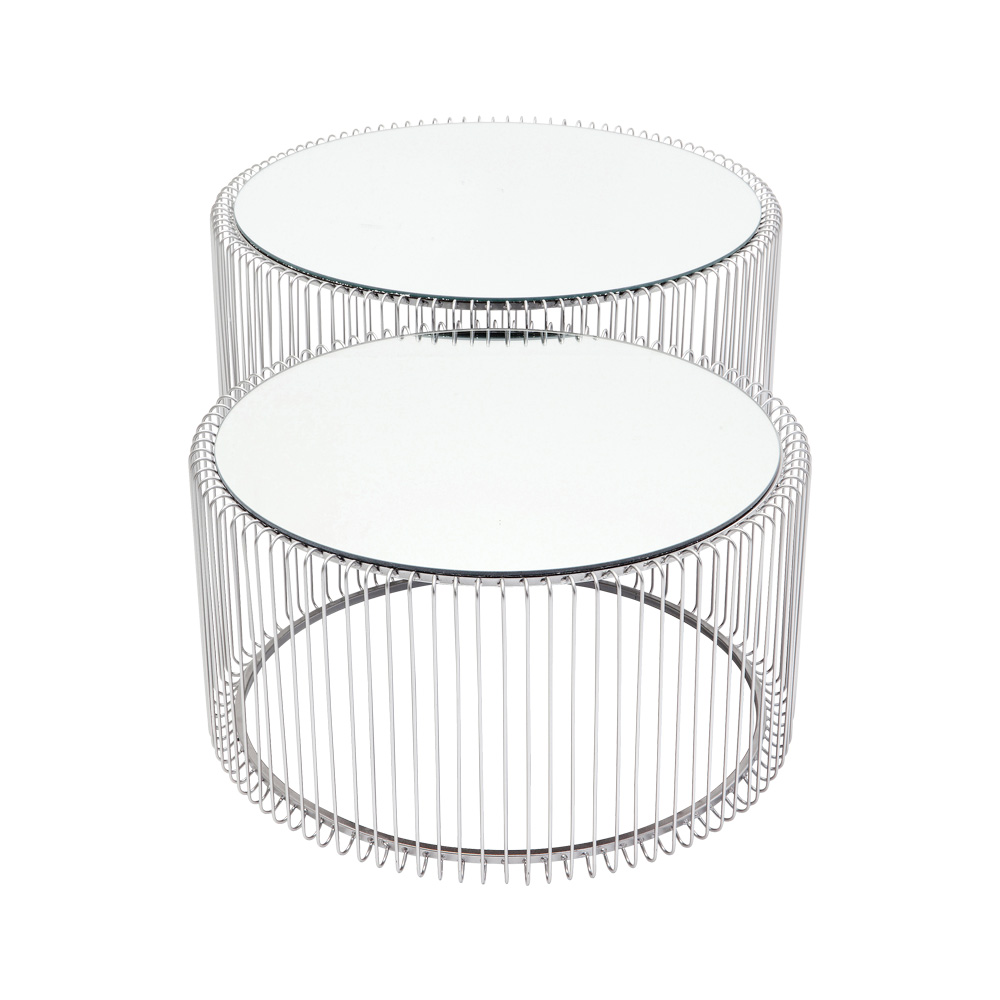 ワイヤーシルバー (2/Set) ローテーブル/コーヒーテーブル - ロー