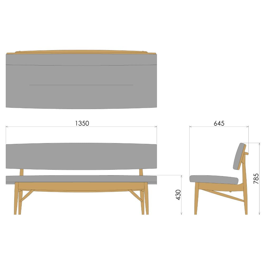 BOSS STYLE 背付きベンチ EDC55A(1350)(オーク) – 柏木工株式会社